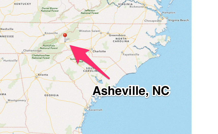 Asheville NC Map 